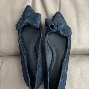 Tory Burch Navy Bow Flats